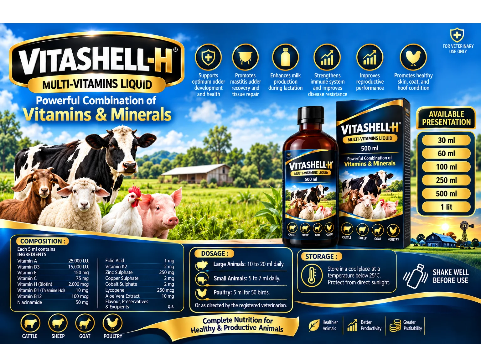 Zenovet Vitashell-H veterinary multivitamin product